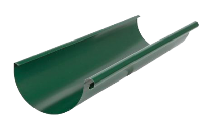 Детальное фото желоб водосточный, сталь, d-125 мм, зеленый, l-3 м, aquasystem